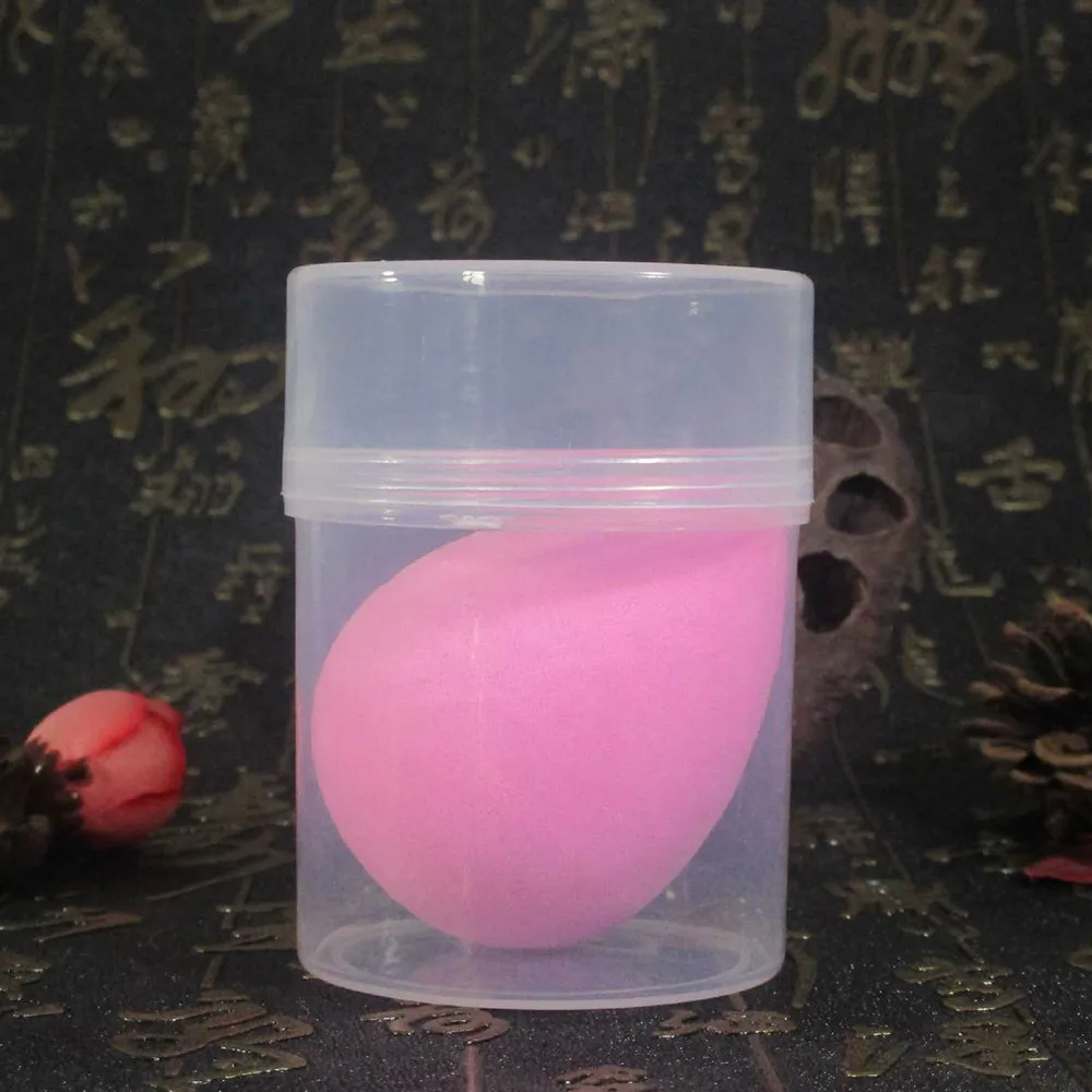 Elecool 1 шт. капли воды форма 9 цветов губка гладкая портативная основа для макияжа пудра пуховка для макияжа с держателем коробка - Цвет: pink
