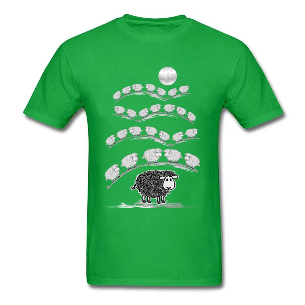 i am black sheep Pure Cotton Funny Tees High Quality Short Sleeve Men's Top T-shirts Print Summer Tee-Shirt O Neck i am black sheep green