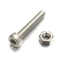 High Quality M3x18mm 10pcs/bag Metric Thread 304 Stainless Steel Hex Socket Head Screw Bolt Nut