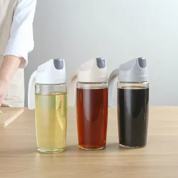 

1PC 600ml Spice Glass Oil Bottle Soy Sauce Vinegar Spice Jar Condiment Bottle Kitchen Accessories Oil Seasoning Jar 7.6x7.6x21cm