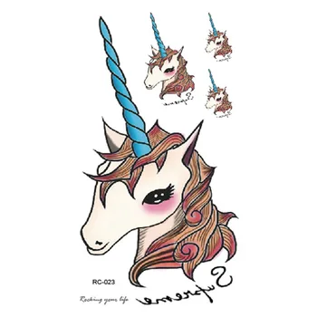 

Harajuku waterproof temporary tattoos for children lovely cartoon Unicorn design flash tattoo sticker Free Shipping R3023