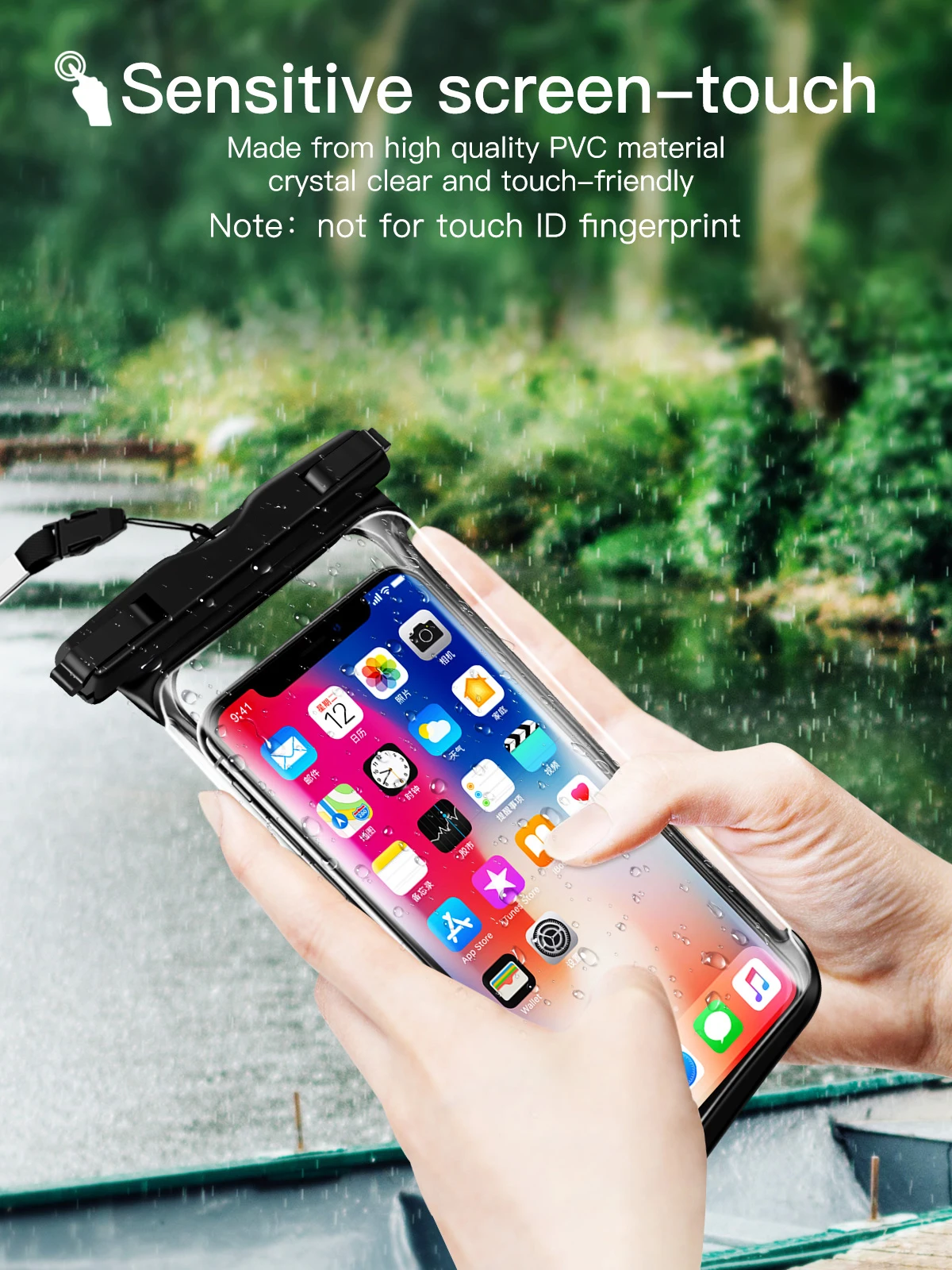 ANMONE Waterproof Smartphone Case Full View Underwater Pouch Transparent Dry Bags Swimming Diving Hiking Water Proof Covers