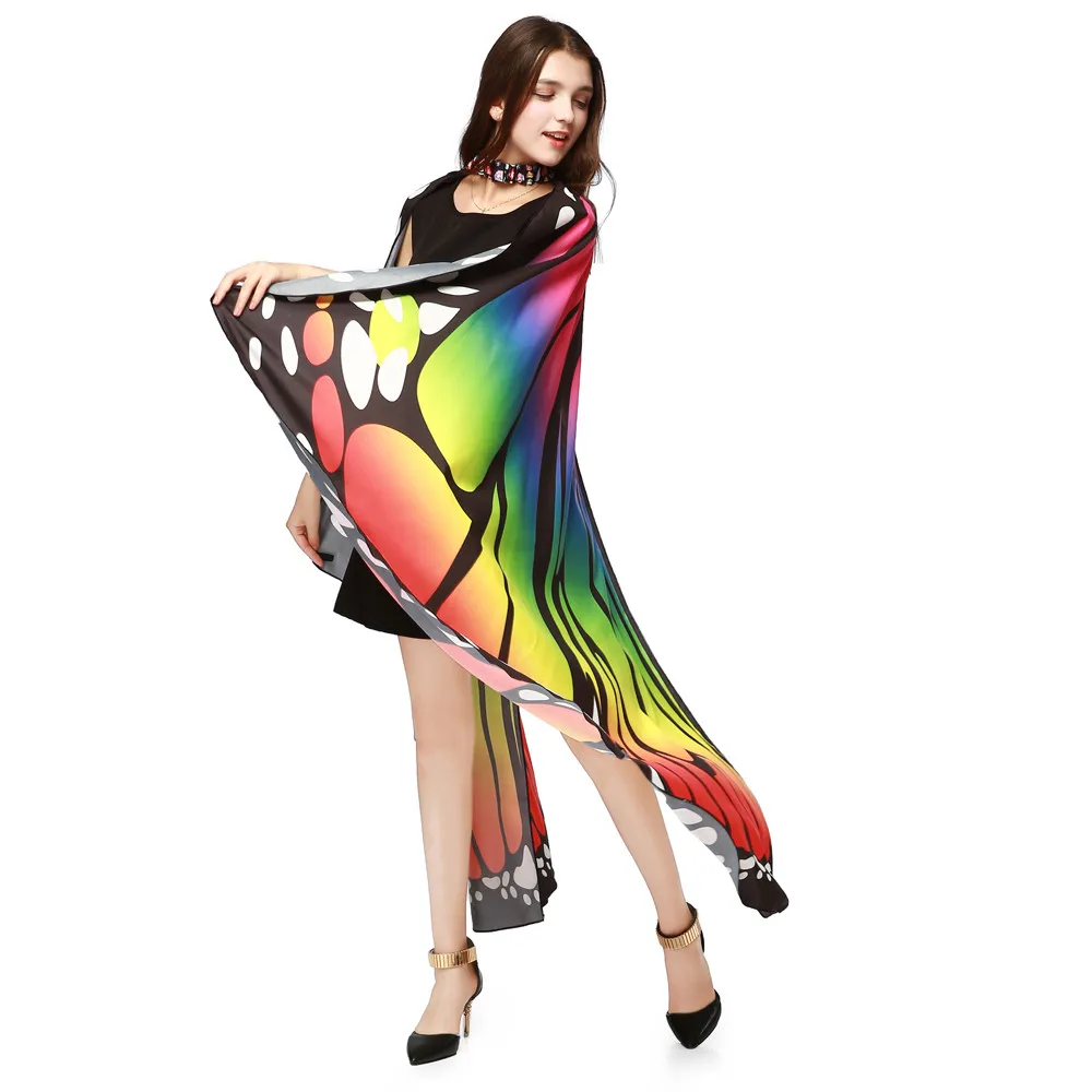 H30 модная шаль для женщин крылья бабочки шали шарф дамский бренд танцевальное пончо аксессуар для костюма Женская Роскошная шаль