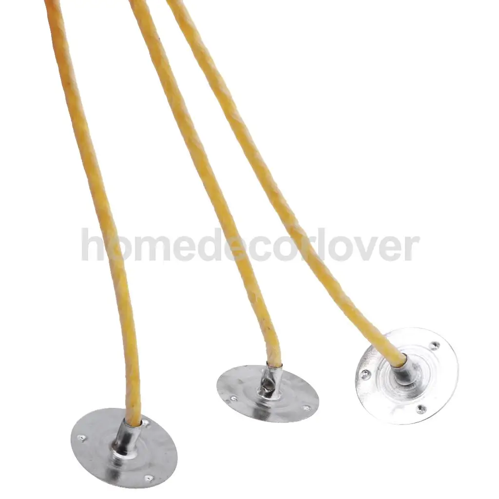 50/100pcs Beeswax Candle Wicks Pre Waxed with Sustainers for Candle Making Crafts 20cm 