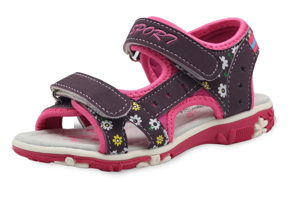 Apakowa Summer Children Shoes Girls Sport Beach Sandals with Arch Support Kids Hook-and-Loop Sandals for Girls EU Size 21-32