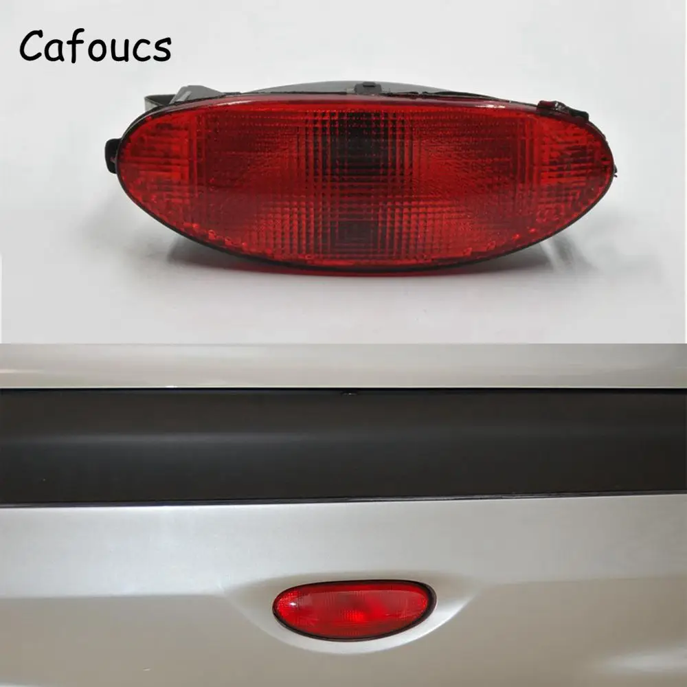 Cafoucs Car Rear Bumper Center Lamp Without Bulbs For Peugeot 206 Tail