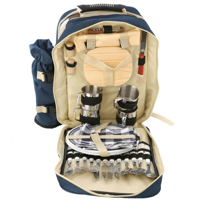 Портативная сумка для посуды, четыре человека, сумка для пикника, сумка для пикника, сумка для путешествий на открытом воздухе, набор для кемпинга, пикника, многофункциональная походная посуда