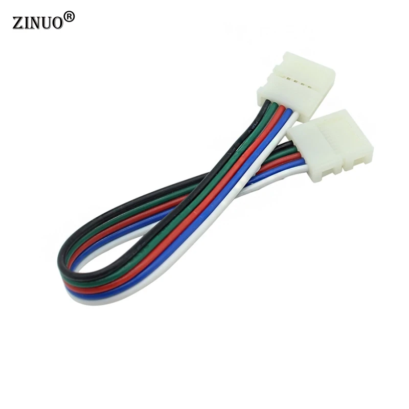 

ZINUO 5pcs/Lot 10mm 5pin RGBW LED Strip Connector Cable solderless 5pin clip connector adapter with cable for RGBWW led strip b