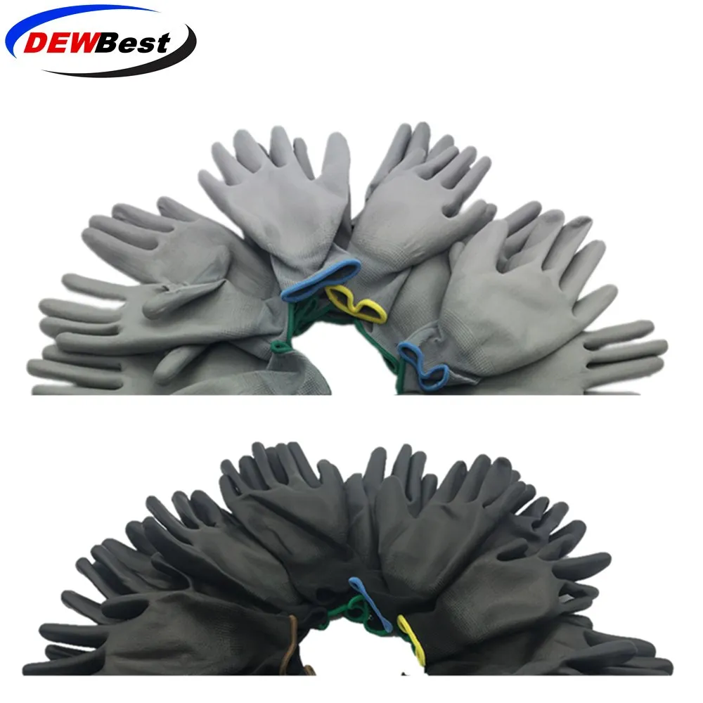 

DEWBest 12Pairs & 24pairs Working Protective Gloves Men&women Flexible Blue Polyester Nylon Safety Work Gloves