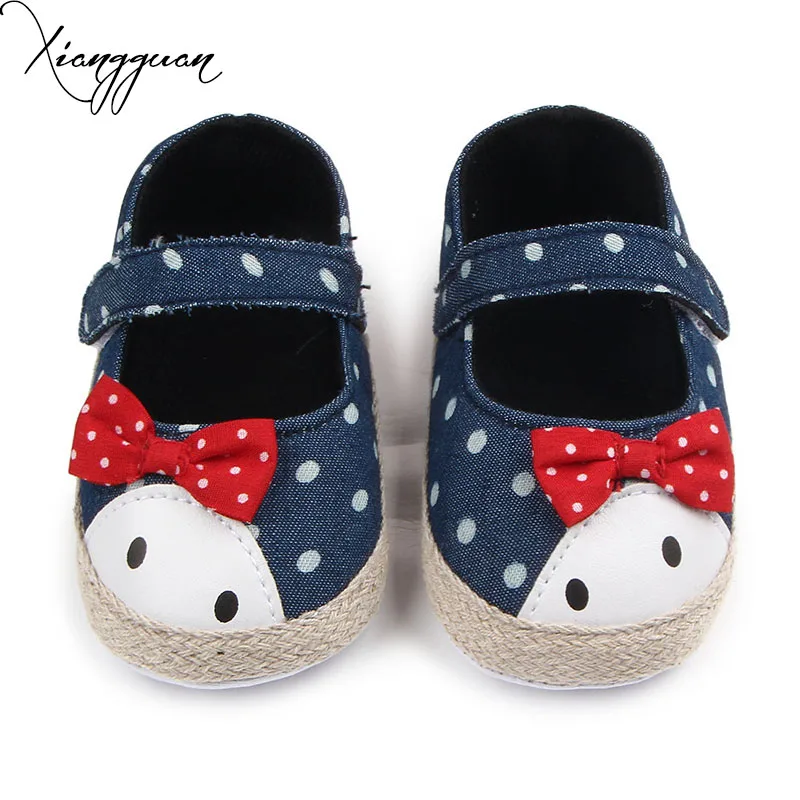 Image Beautiful Toddler Baby Girl Dress Shoes Shallow Cute Denim Butterfly knot Infant Baby Girl First Walker Shoes 0 12 Months