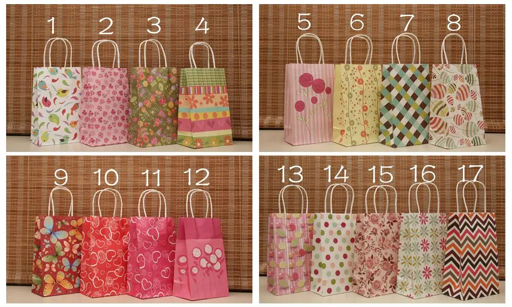 Free shipping . Wholesale 9 colors Kraft paper bag,Festival gift bag ,size 21*13*8cm 100piece ...