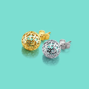 

New 100% S925 Sterling Silver Stud Earrings Female Pattern Design Ball Earrings Simple Solid Silver Jewelry Birthday gift bijoux