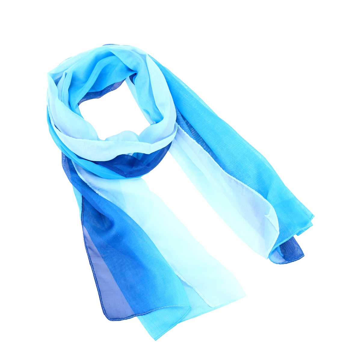 Уникальные женские элегантные шарфы шифоновый шарф цвета градиент(синий и белый