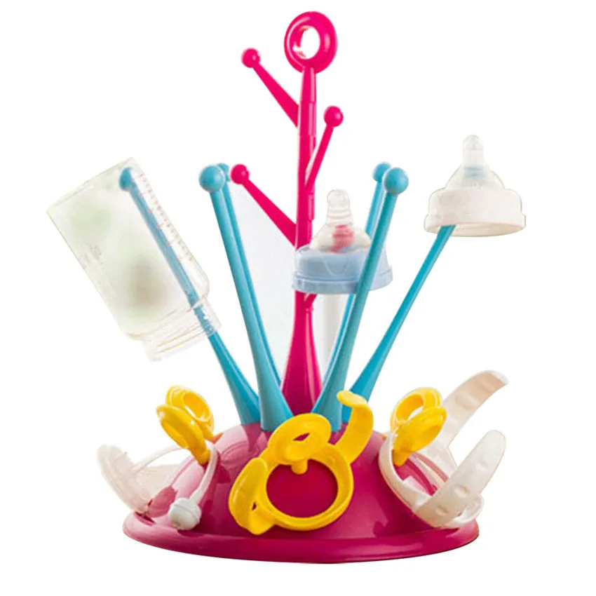 3Colors New Safe Baby Bottle Drying Racks Infant Feeding Shelf PP+ABS Healthy Bottle Drainer Pacifier Holder Baby Bottle Dryer2