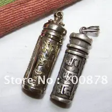 TGB119 Тибетский антиквариат мантра, шесть слов ГАУ Молитва коробка, Непал, ручная работа винтажная подвеска амулет для любовника