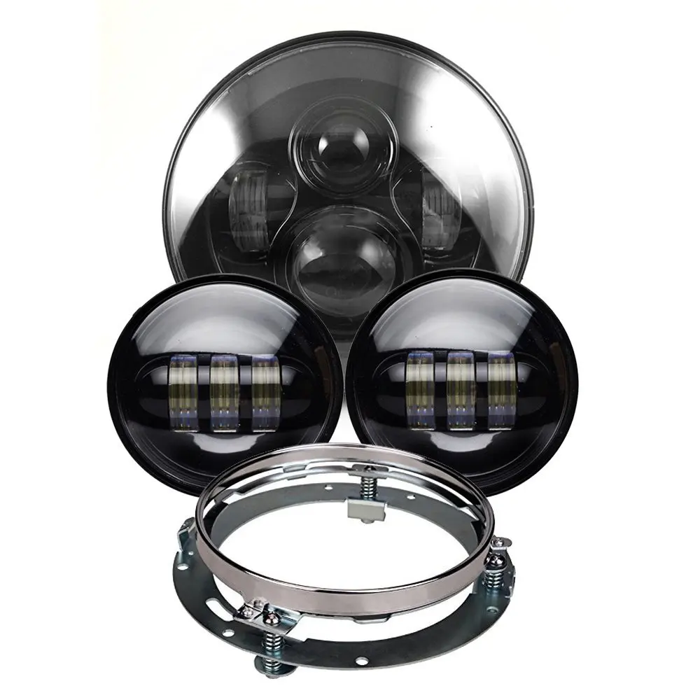 HJYUENG 45 w 7 inch светодиодный фары с 4 5 дюймов соответствия Chrome прохождения лампы для 98