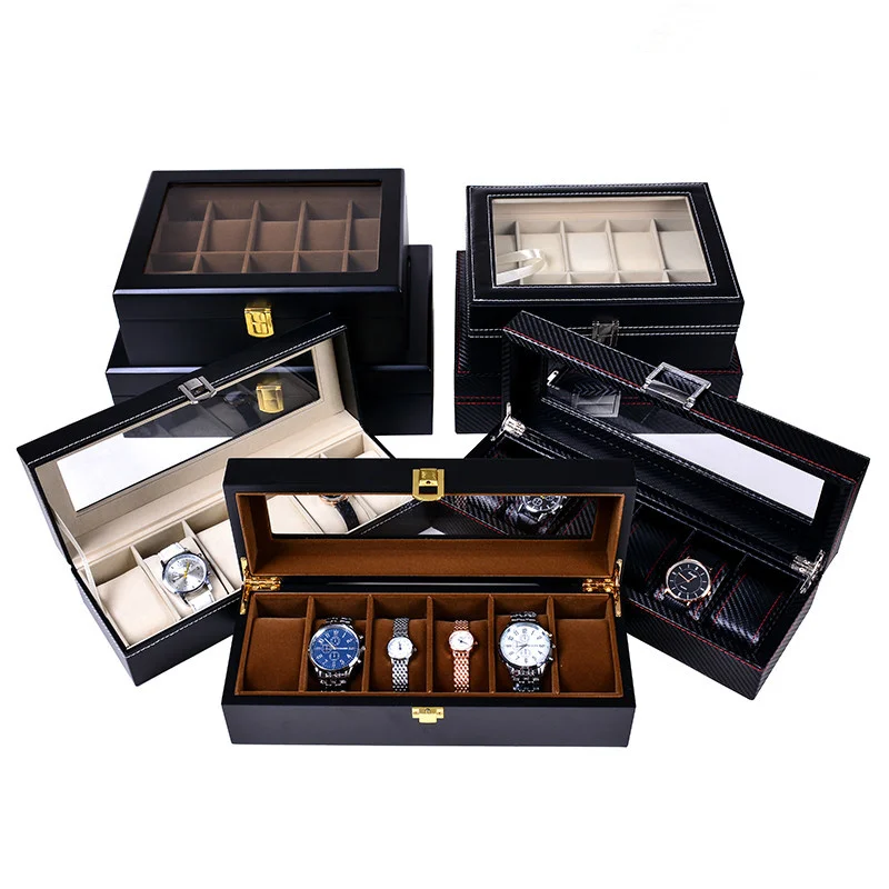 European Style Watch Boxes Case 6/10/12 Slots Watch Storage Box Wood Organizer Fashion Gift Box Men Wrist