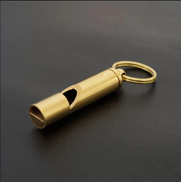 Pure Brass high frequency Survival whistle dog training whistle Keychainin Tool Parts from