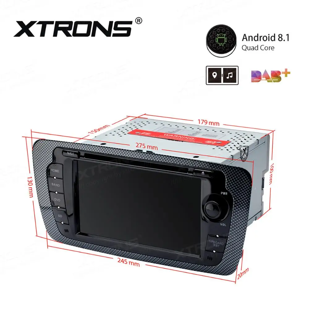 Cheap XTRONS 7" Android 8.1 Quad Core 16GB ROM car Multimedia System DVD Player GPS Navigation for Seat Ibiza MK4/6J 2009-2013 RCA 5