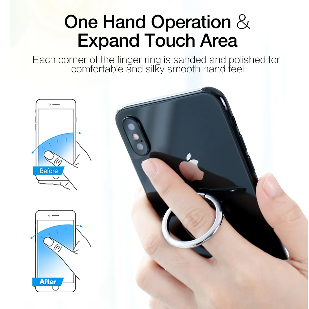 KISSCASE Finger Ring Holder For iPhone X 8 7 6 For Samsung Galaxy S9 S8 Magnetic Ring Holder Stand Car Holder For Huawei Xiaomi