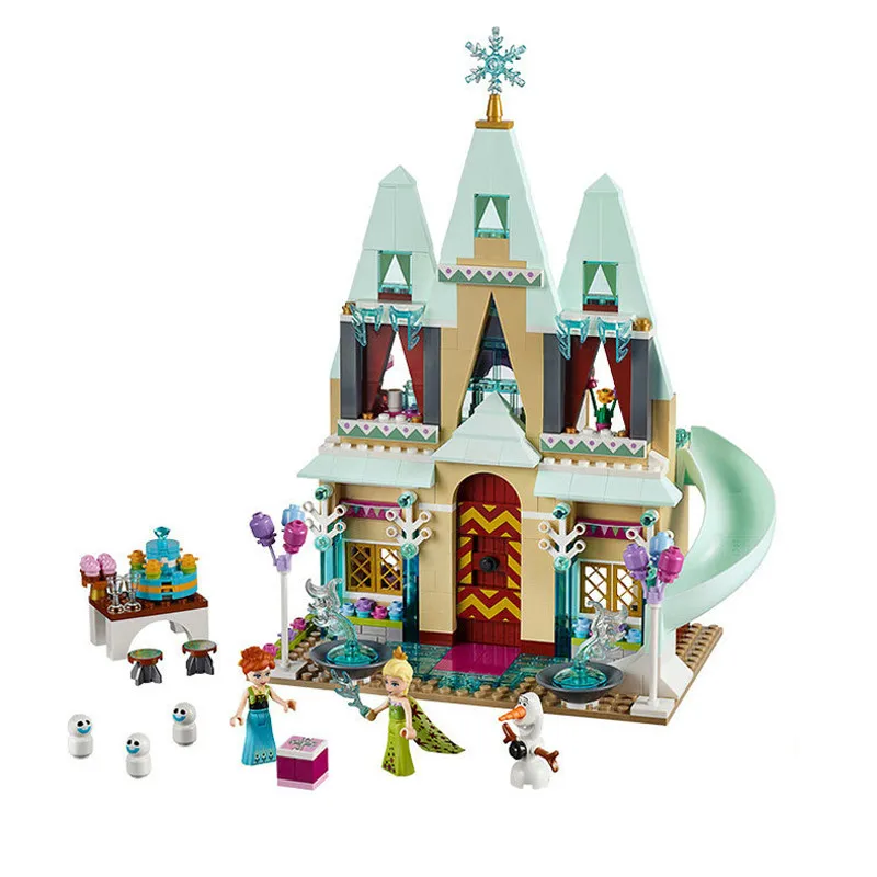

Villa Castello Princess Castle Building Blocks Anna Elsa Educational Brick Ice Castle Girl Game Set Gift For Girl 519pcs/lot
