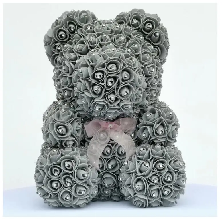 rose bear with diamonds