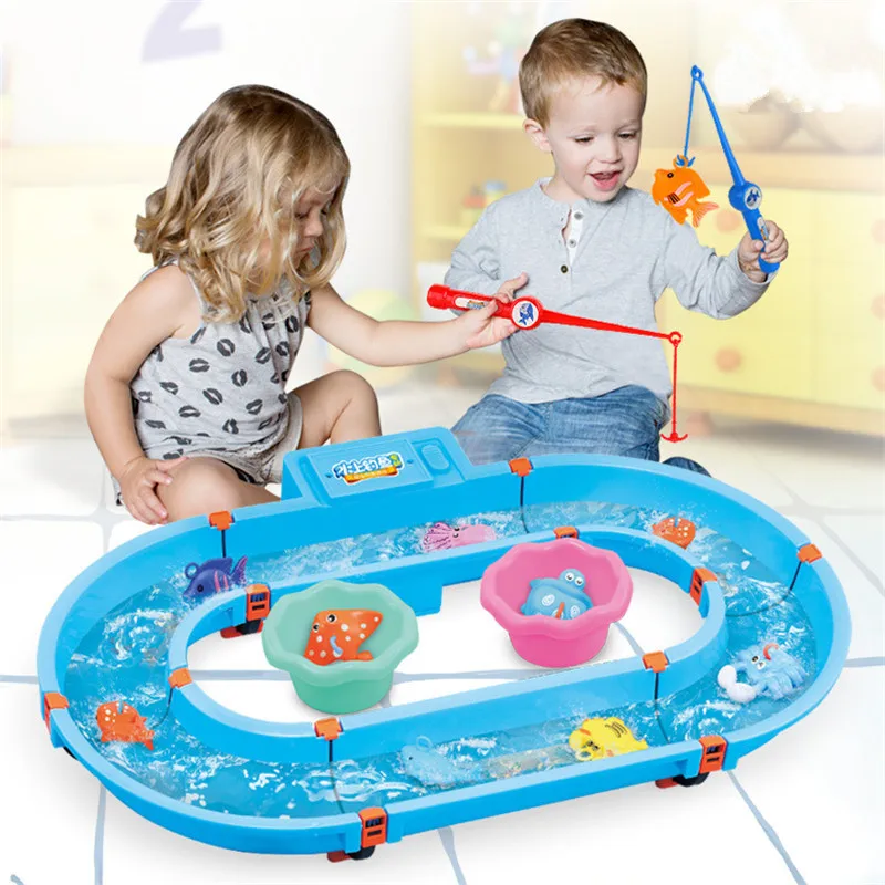 

Outdoor Toys Fishing Game Electric Magnet Fishing Toy Set with Water Circulatory System Fishing for Children Puzzle Brinquedos
