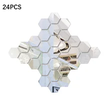 24 шт. 3D Шестигранная акриловая зеркальная Настенная Наклейка s DIY художественная настенная декоративная наклейка s домашний Декор Гостиная зеркальная декоративная наклейка