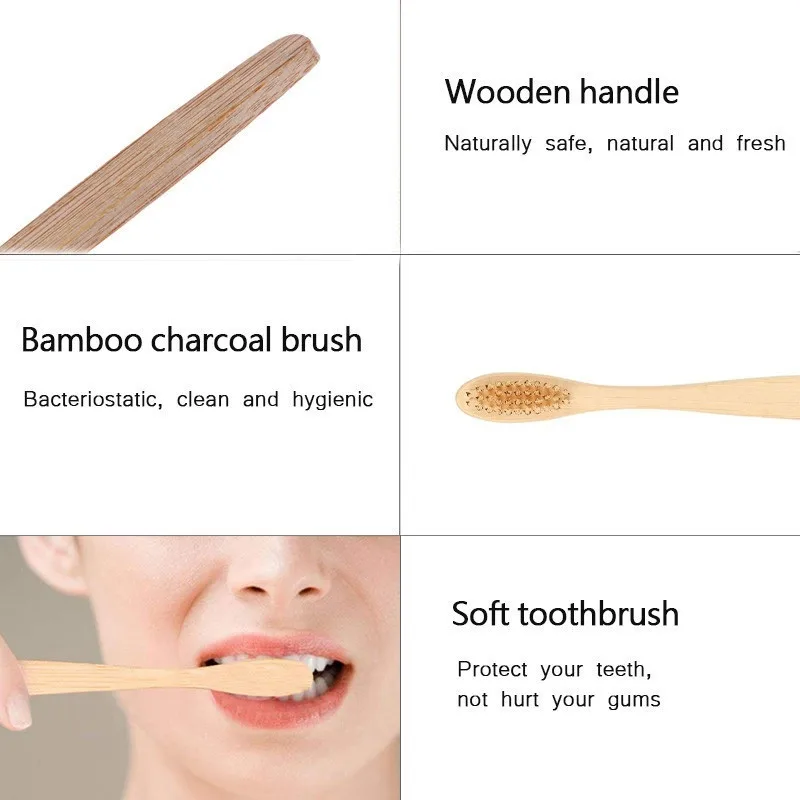 Натуральная бамбуковая ручка зубная щетка красочное отбеливание мягкая зубная щетка с бамбуковой щетиной Экологически чистая зубная щетка уход за полостью рта