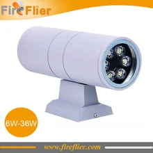 2 шт./лот наружная светодиодная настенная лампа 6 Вт 12 Вт, 18 Вт, светодиодная вверх утопленные лампы 24 Вт 36 Вт стены здания светильник ip65 Светодиодный прожектор с двумя головками 110 v