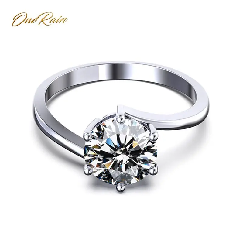 OneRain Classic 100% 925 Sterling Silver Created Moissanite Gemstone Wedding Engagement Ring Anniversary Fine Jewelry Wholesale OneRain Classic 100% 925 Sterling Silver Created Moissanite Gemstone Wedding Engagement Ring Anniversary Fine Jewelry Wholesale