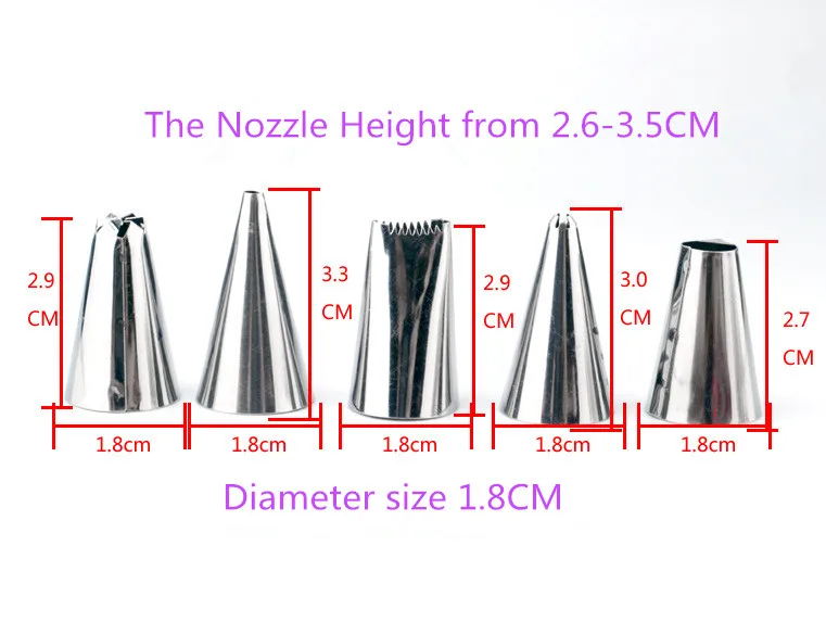 42 шт. 304 трубопровод из нержавеющей стали/Диспенсер кексы сопла комплект, 2 Силиконовый кондитерский мешок и 2 муфты, идеально подходит для тортов