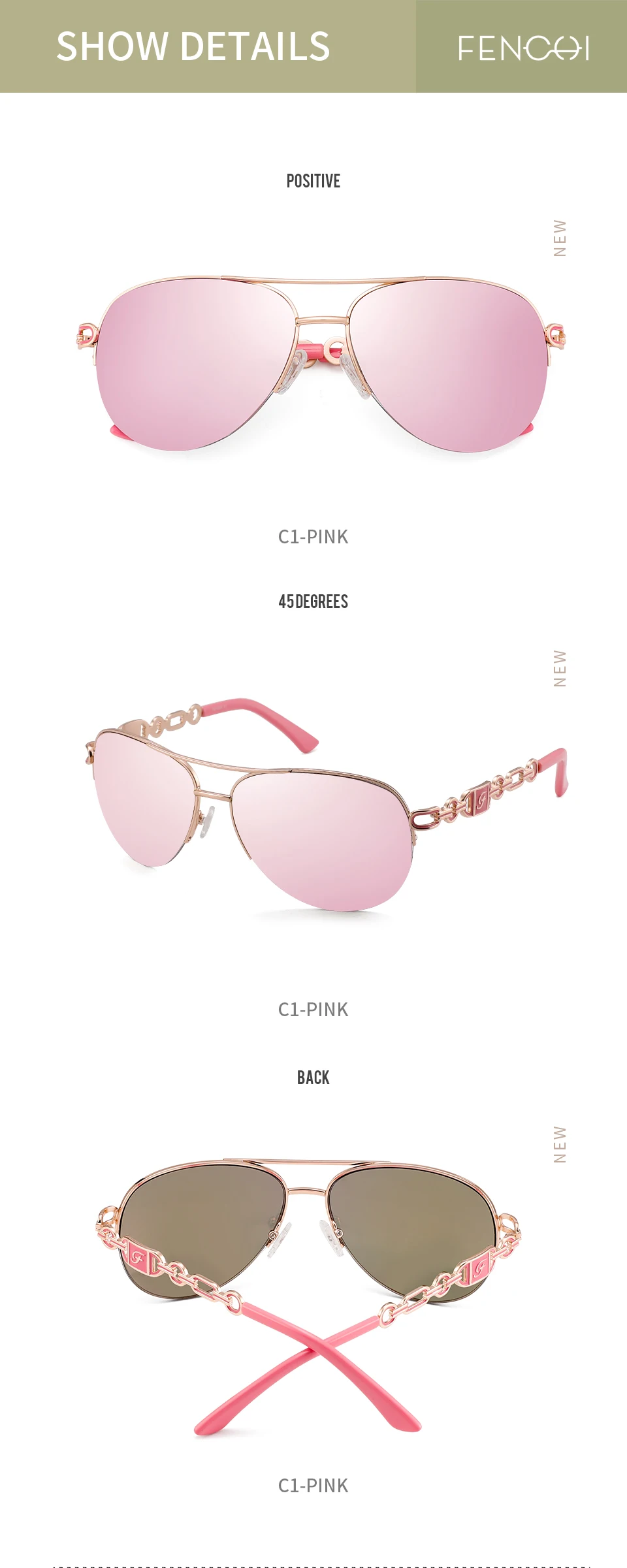 square sunglasses FENCHI Pink Sunglasses Women 2021 Pilot Vintage Female Sun Gasses UV 400 White Shades Zonnebril Dames Oculos Feminino De Sol cute sunglasses