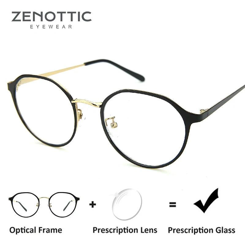 ZENOTTIC винтажная круглая рамка очки по рецепту женские ретро оптические для