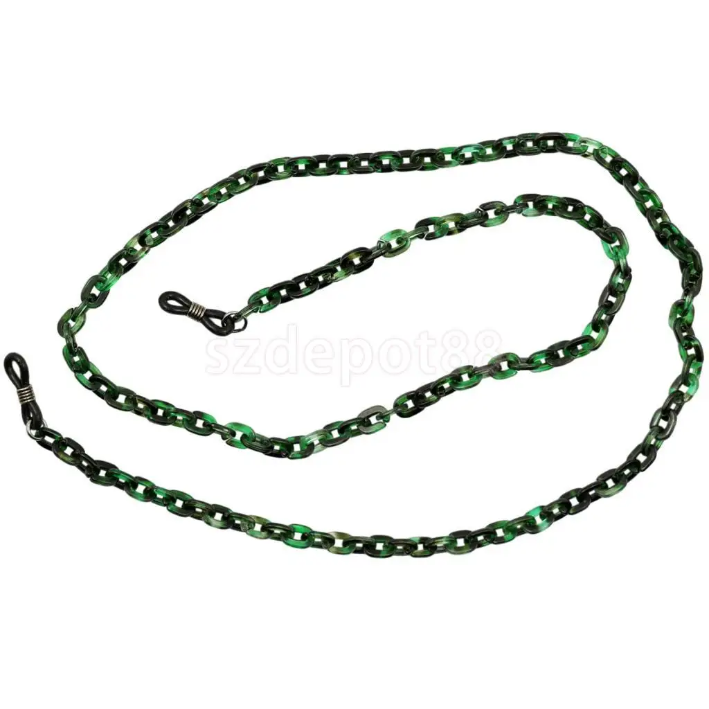 Vintage Green Oval PVC Plastic Ouch Neck Eyeglasses Chain Sunglasses Retainer Holder for Women Sport Travel Exercise