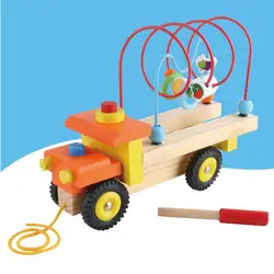 Винтовой съемный трактор деревянная детская игрушка многофункциональный фрукты круглый шарик дошкольные Развивающие игрушки для детей