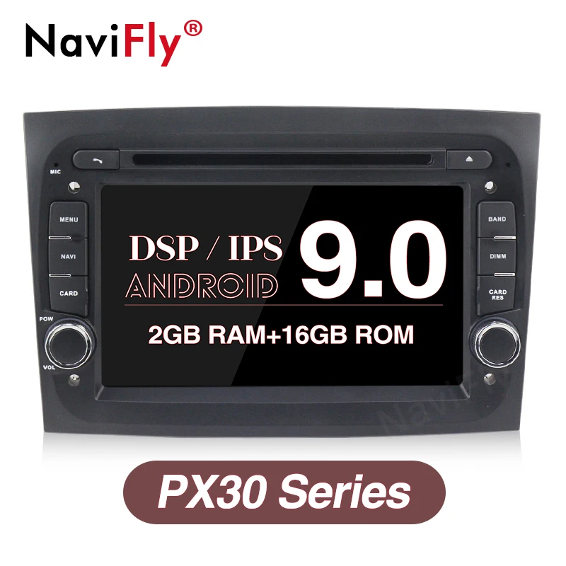 

NaviFly IPS Screen DSP Android9.0 HD 1024*600 CAR DVD player gps navigator for Fiat Doblo 2016 car DAB OBD2 DVR view camera