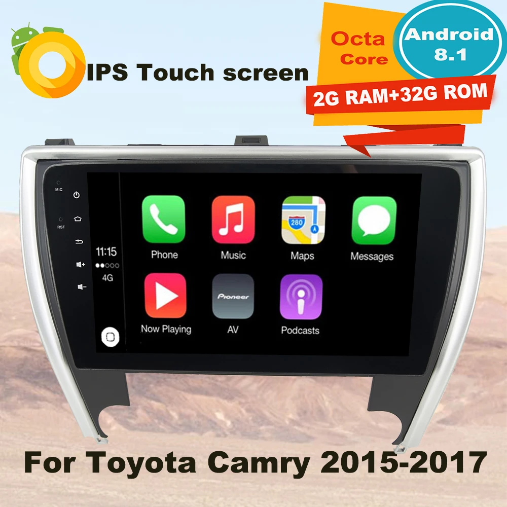 

Support Apple Carplay Android8.1 Car Radio GPS Multimedia Player For Toyota Camry 2015 2016 2017 Auto Audio Navi Stereo WIFI