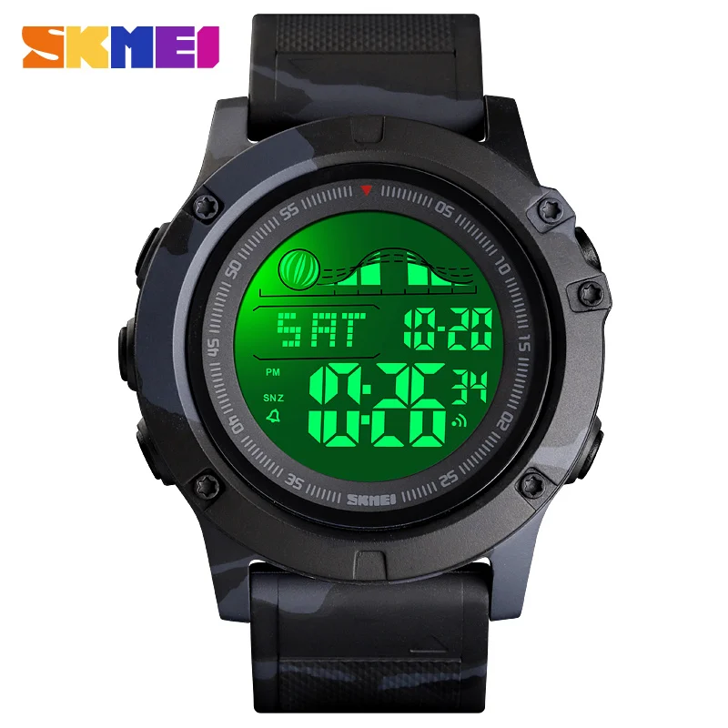 SKMEI Relogio Masculin 1476 мужские цифровые часы Военные Спортивные часы несколько часовых поясов хронограф водонепроницаемые мужские наручные часы - Цвет: Gray camouflage