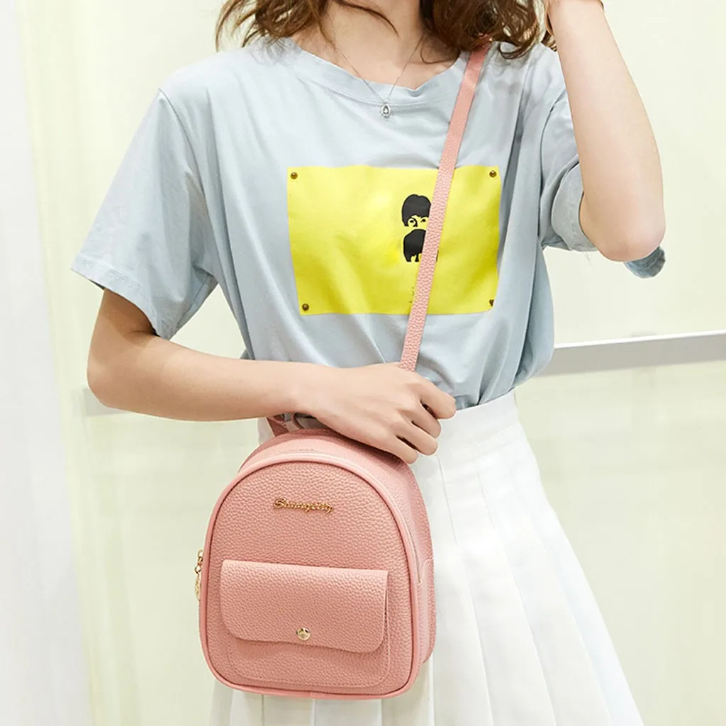 Новое поступление женский Одноцветный маленький рюкзак кошелек с надписью сумка на молнии для мобильного телефона mochila mujer
