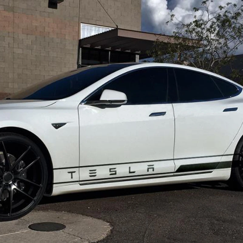 Автомобильная боковая юбка линия талии слова Печать стикер s для Tesla модель 3 Режим S логотип автомобиля тело клей стикер Авто аксессуары