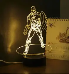 Новинка Мультфильм Капитан серии 3D USB светодио дный светодиодная лампа 7 цветов Изменение сенсорный выключатель ночник для внутреннего
