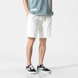 2019 новые модные белые хлопчатобумажные шорты мужские летние шорты мужские спортивные брюки короткие штаны для фитнеса Повседневные Шорты