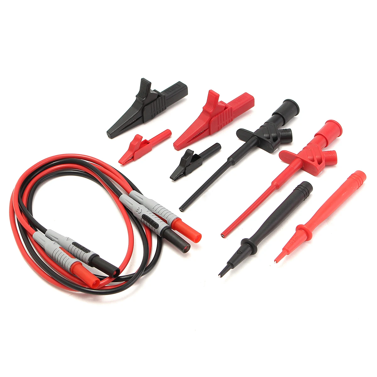 Jiguoor Universal Multimeter Probe Lead Kit Banana Plug P1600B 10in1