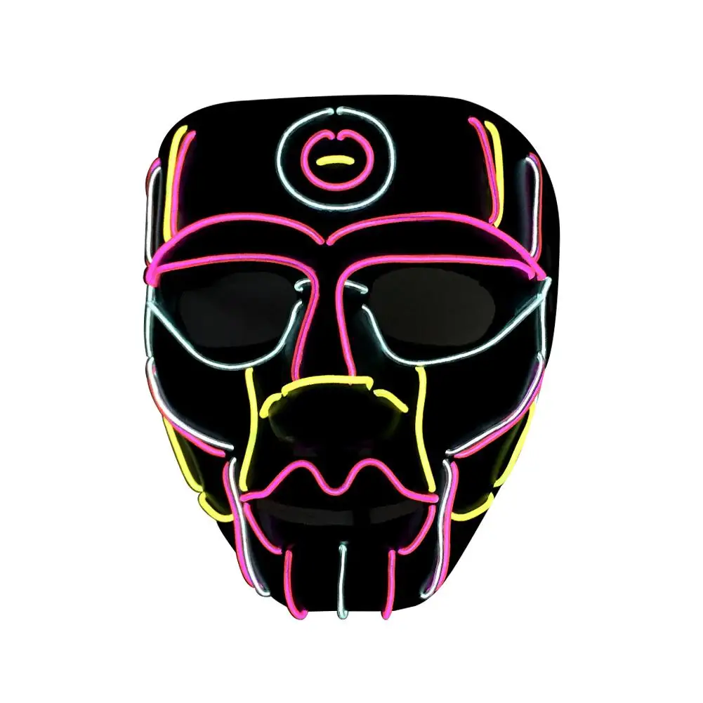

Eco-friendly Ball Mask EL Luminous Line Mask Halloween Carnival Horror LED Luminous Mask Dance Party Prop