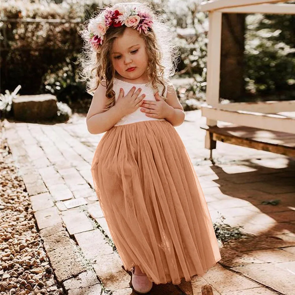 

5 year old birthday girl dress Sleeveless party dress girls wedding elegant baby girl dress wedding wear#G3