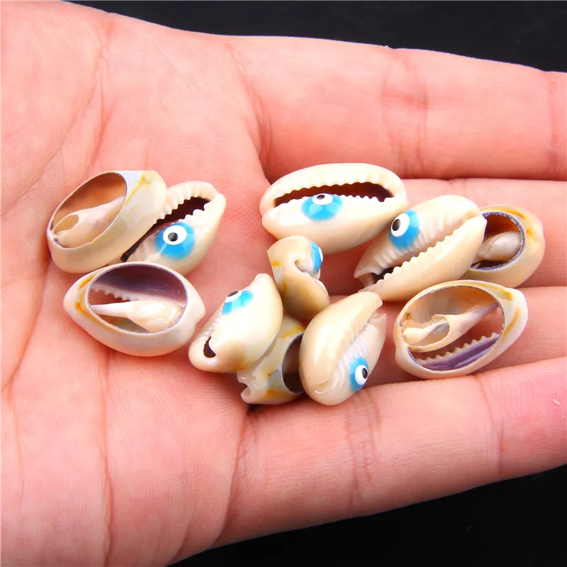 10 шт. белая раковина Cowrie милый граффити голова динозавра очарование сглаза