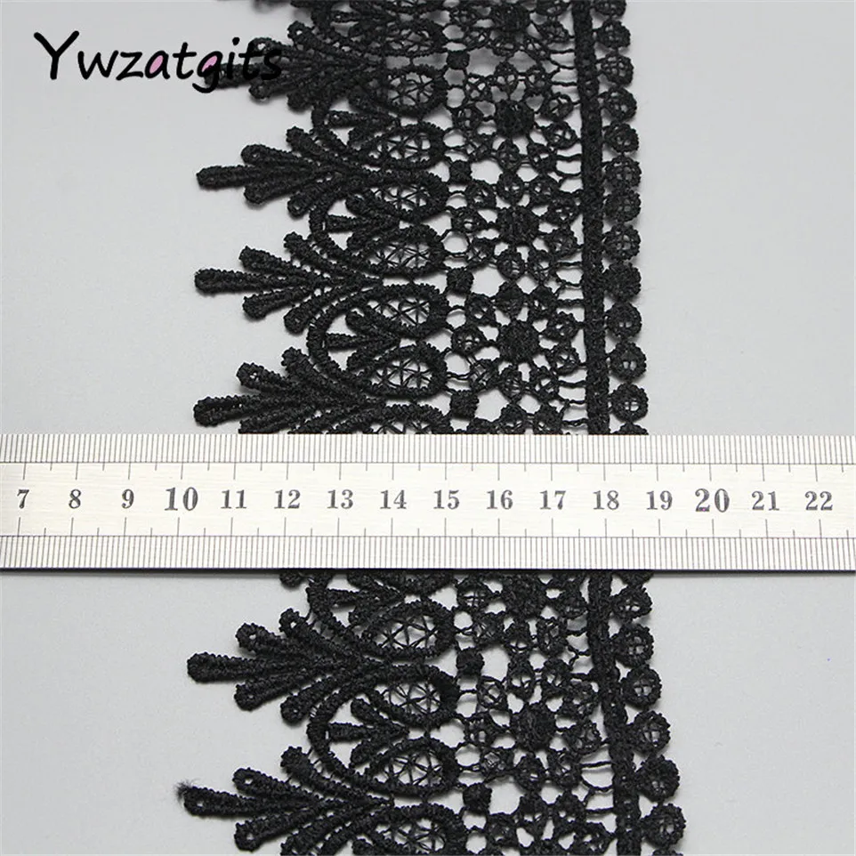 Ywzatgits 1y/2y 9 см черный/белый вышитые Чистая кружевная ткань отделка ленты DIY Швейные материалы ручной работы для поделок YN0508