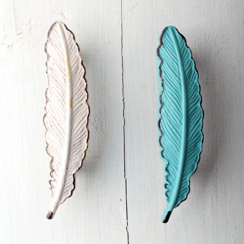 Individuality Fashion Feather-shaped Handles Classic Fantasy Feather Knobs and Pulls Wardrobe Retro Double-hole Handles and Pull Individuality Fashion Feather-shaped Handles Classic Fantasy Feather Knobs and Pulls Wardrobe Retro Double-hole Handles and Pull
