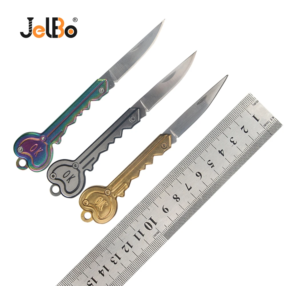 

JelBo Mini Key Knife Outdoor Keychains Training Camp Fold Opener Pocket Set Survival Toy Multi-Function Blade Kit